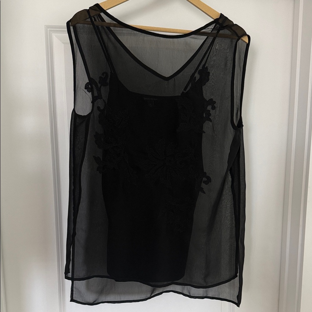 Banana Republic Black Sheer Blouse
